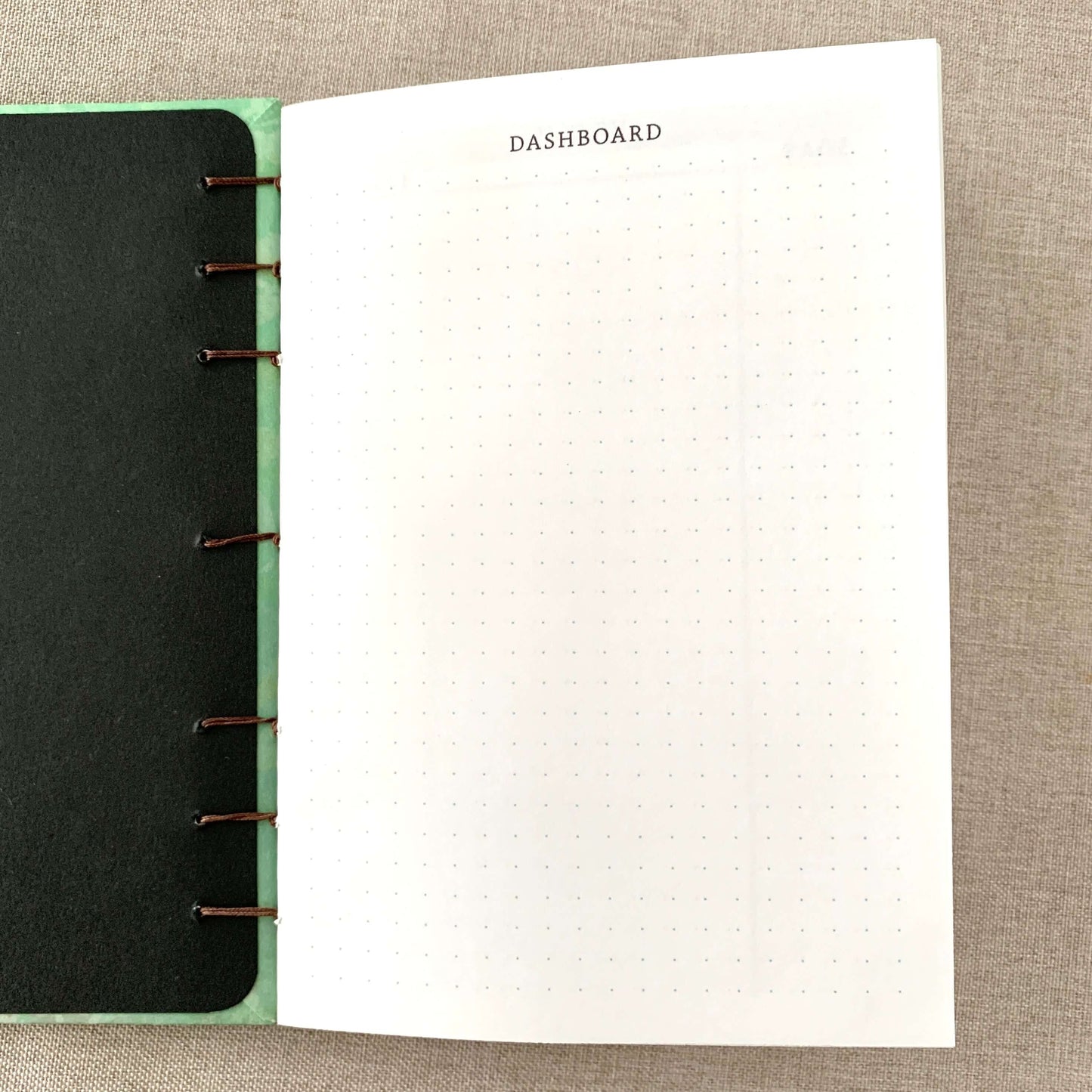 Green Lace Flower - Coptic Journal - A6 - 4x6 Dot Grid - Bullet Journa by FP Journals