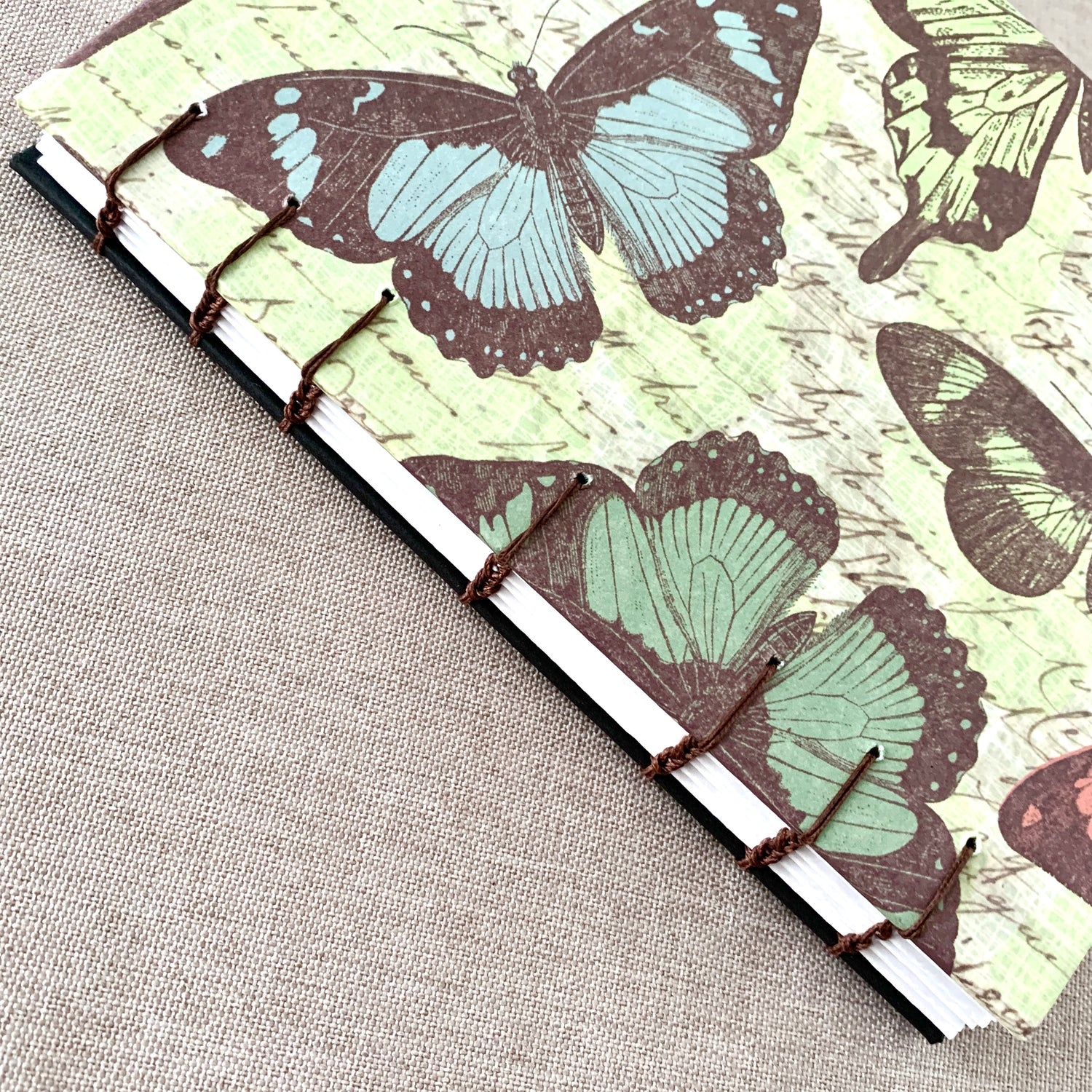 Butterfly Script - Coptic Journal - A6 - 4x6 Dot Grid - Bullet Journal by FP Journals