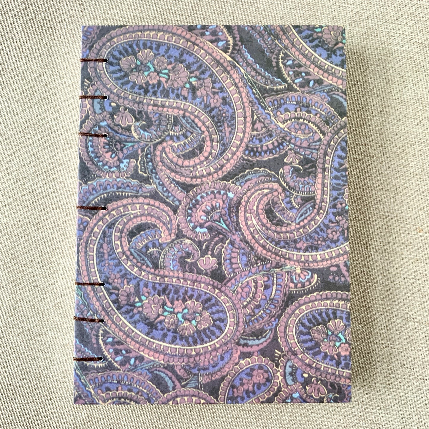 Mauve Paisley - Coptic Journal - A6 - 4x6 Dot Grid - Bullet Journal -  by FP Journals