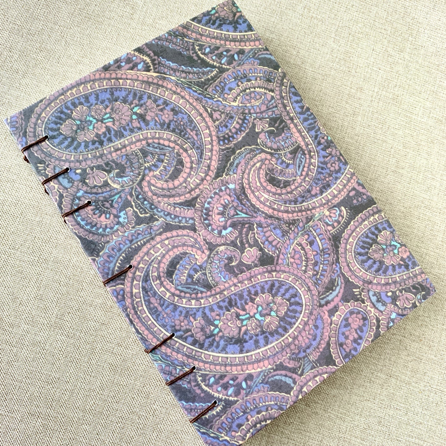 Mauve Paisley - Coptic Journal - A6 - 4x6 Dot Grid - Bullet Journal -  by FP Journals