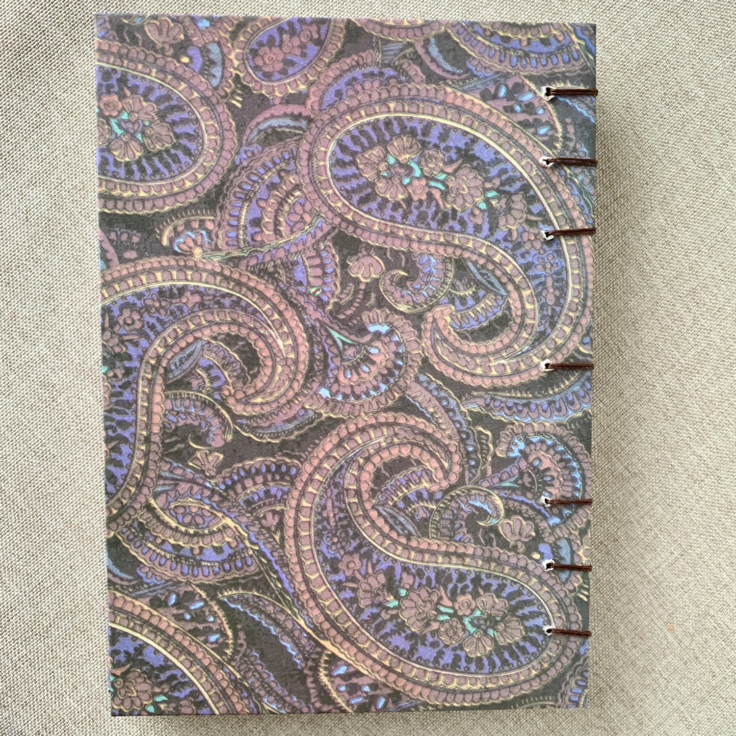 Mauve Paisley - Coptic Journal - A6 - 4x6 Dot Grid - Bullet Journal -  by FP Journals