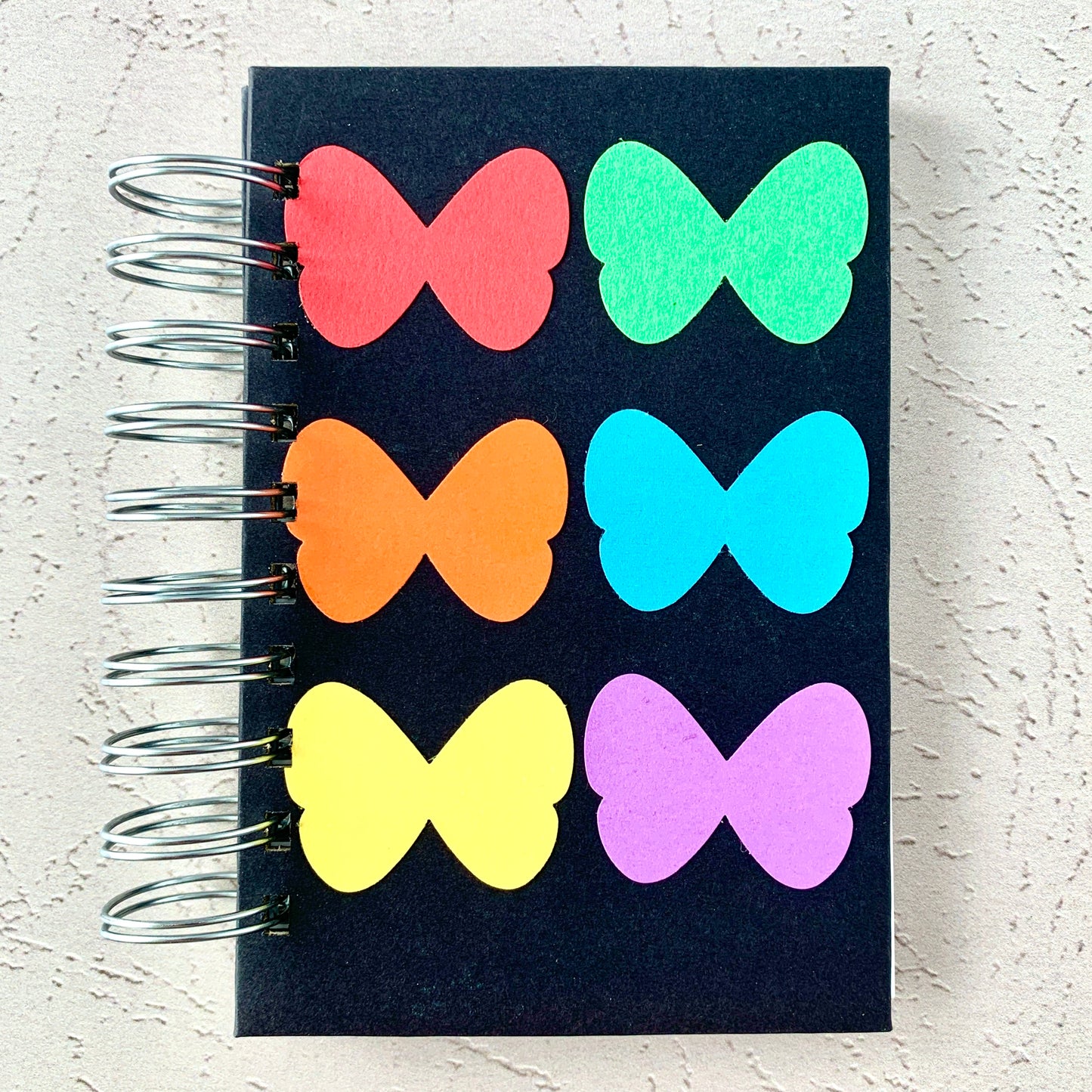 Butterfly Rainbow Pride - A6 - Lined - Spiral Bound - Fountain Pen Notebook - Handmade Journal