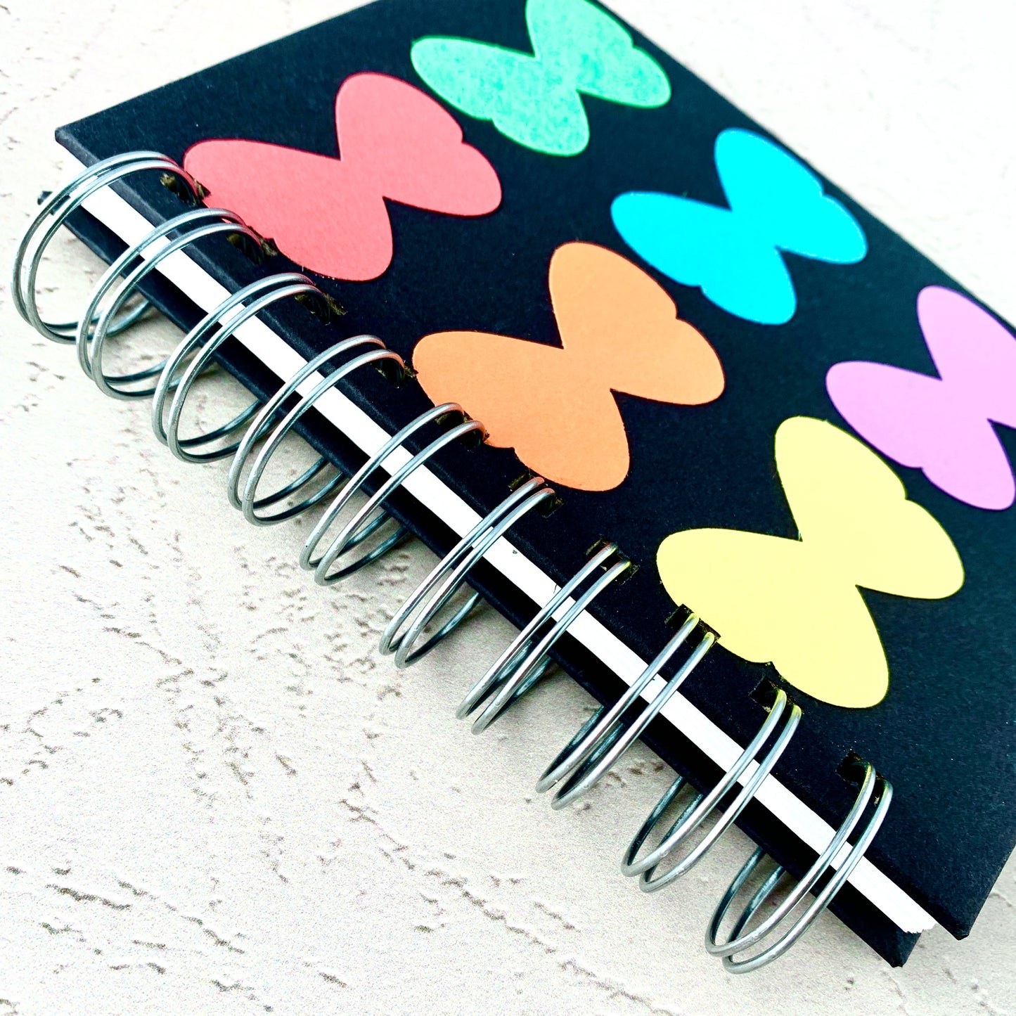 Butterfly Rainbow Pride - A6 - Lined - Spiral Bound - Fountain Pen Notebook - Handmade Journal