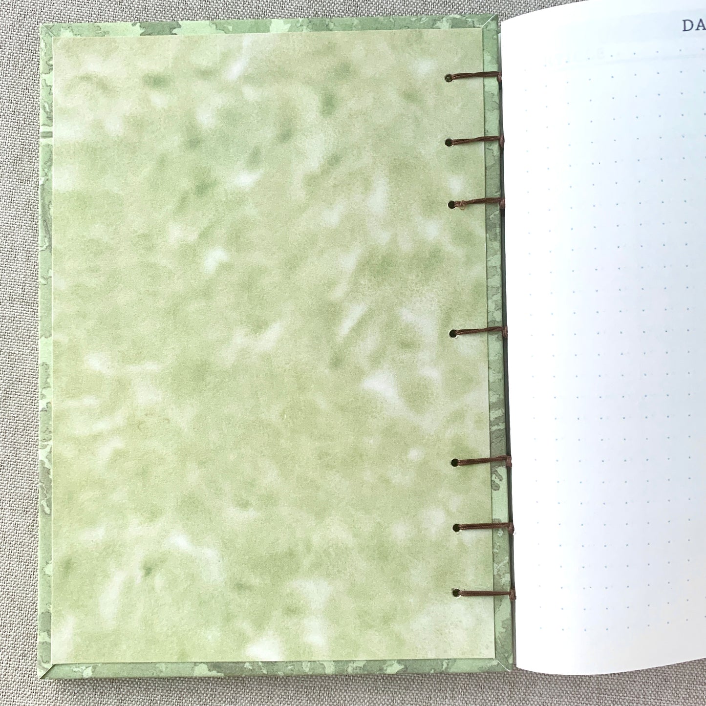 Fern - A6 - Dot Grid - Coptic Bound - Fountain Pen Notebook - Handmade Journal