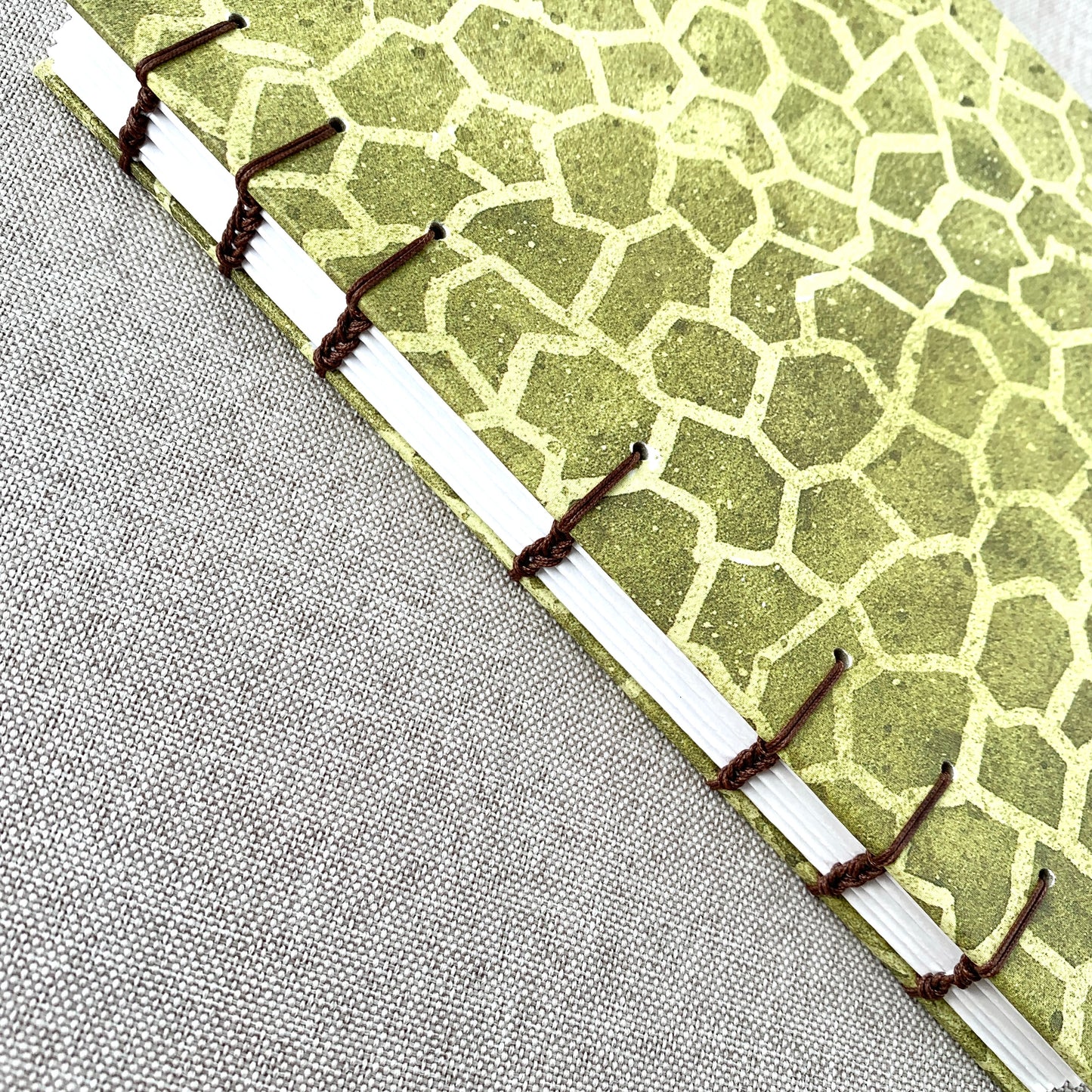 Turtle Shell - A6 - Dot Grid - Coptic Bound - Fountain Pen Notebook - Handmade Journal