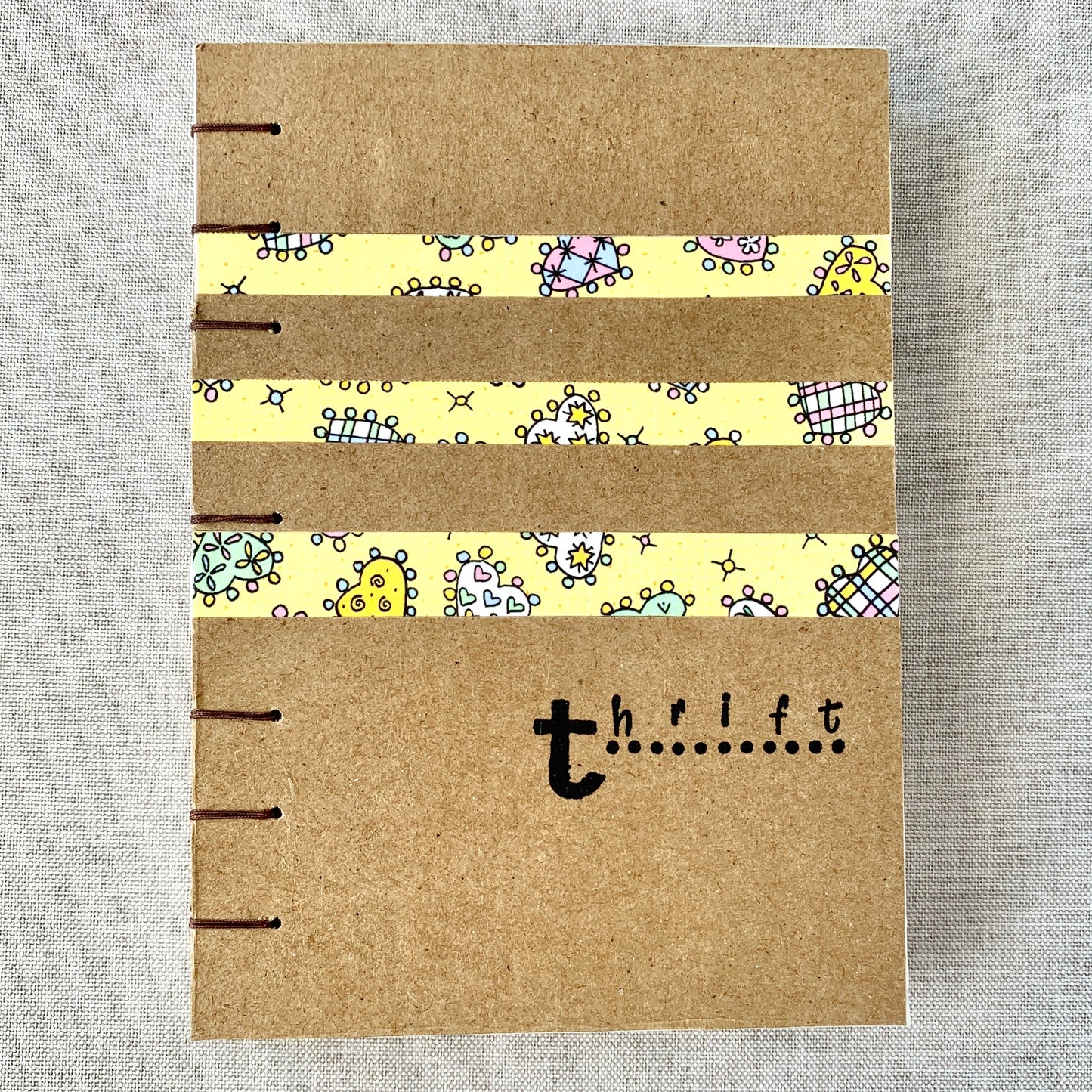 Thrift - A6 - Dot Grid - Coptic Bound - Fountain Pen Notebook - Handmade Journal