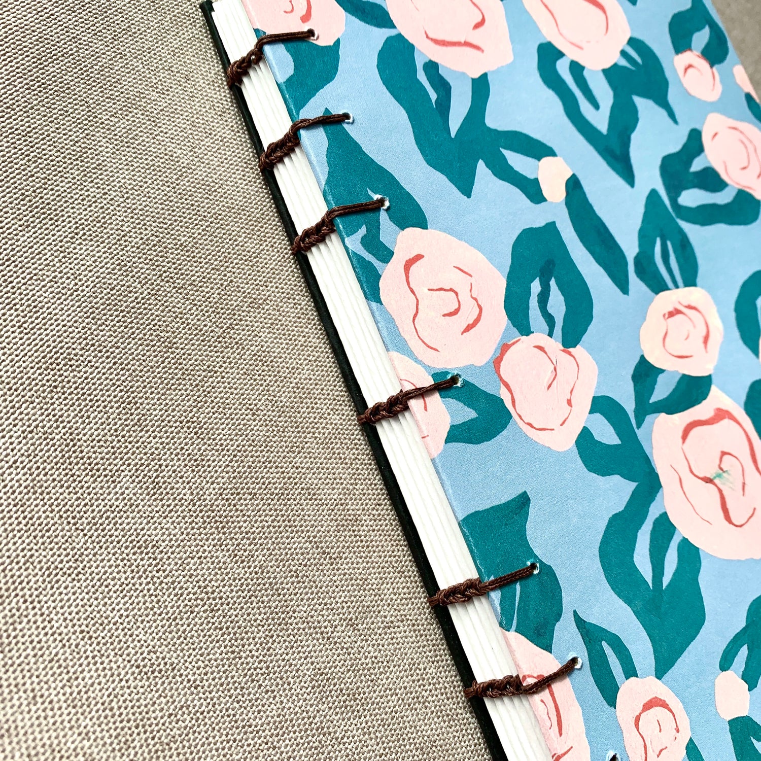 Light Rose - Coptic Journal - A6 - 4x6 Dot Grid - Bullet Journal - Pla by FP Journals
