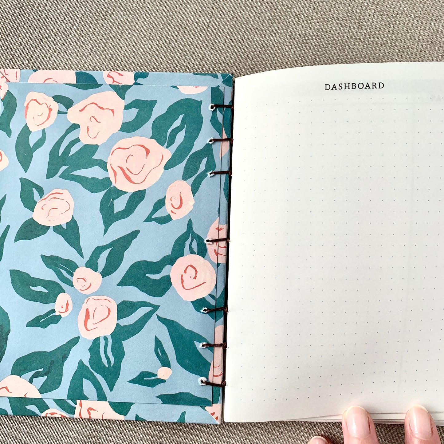 Light Rose - Coptic Journal - A6 - 4x6 Dot Grid - Bullet Journal - Pla by FP Journals