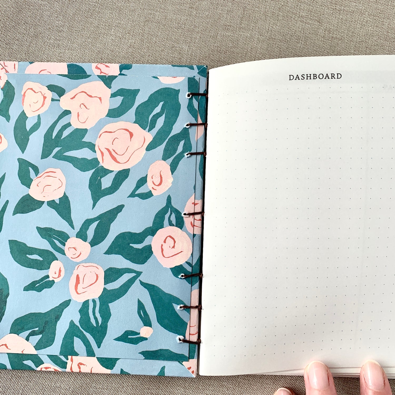 Light Rose - Coptic Journal - A6 - 4x6 Dot Grid - Bullet Journal - Pla by FP Journals
