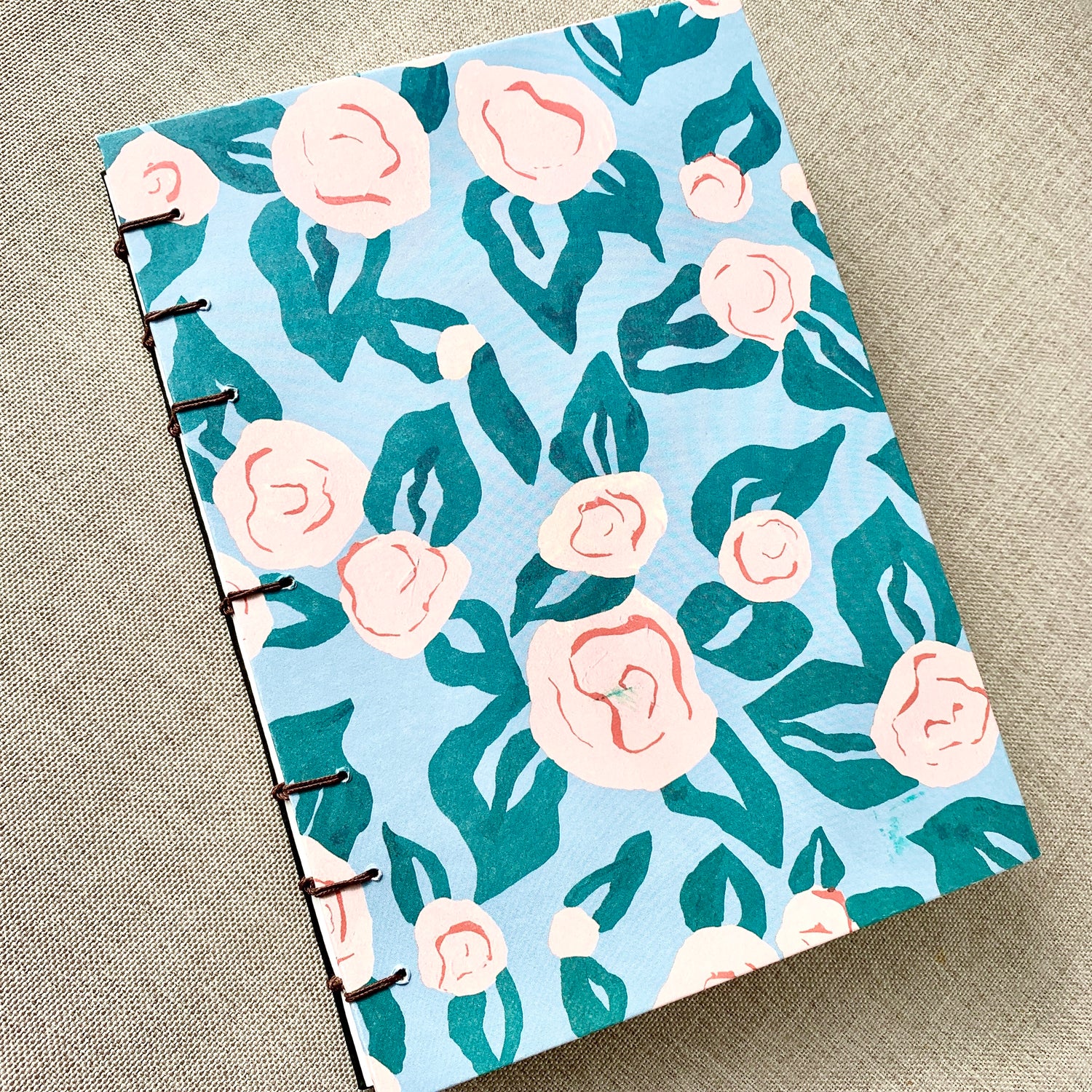 Light Rose - Coptic Journal - A6 - 4x6 Dot Grid - Bullet Journal - Pla by FP Journals