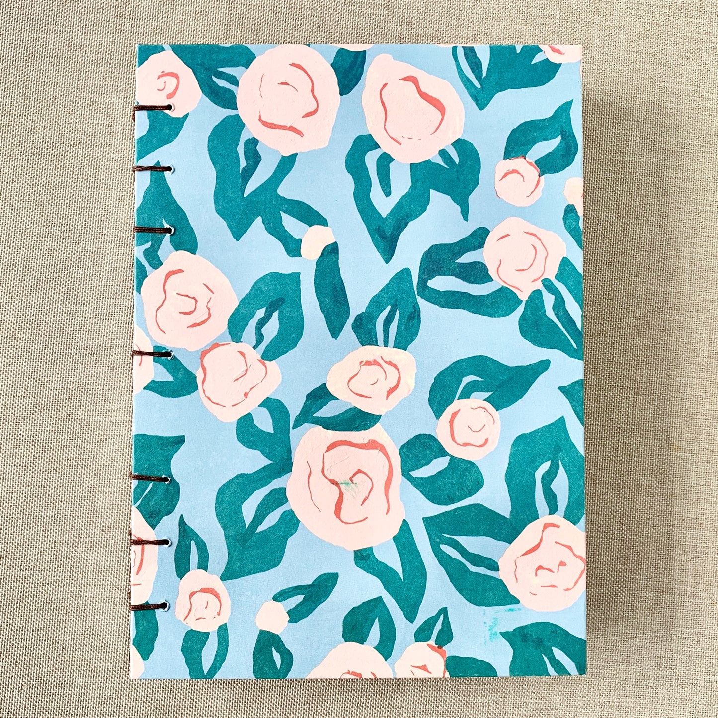 Light Rose - Coptic Journal - A6 - 4x6 Dot Grid - Bullet Journal - Pla by FP Journals