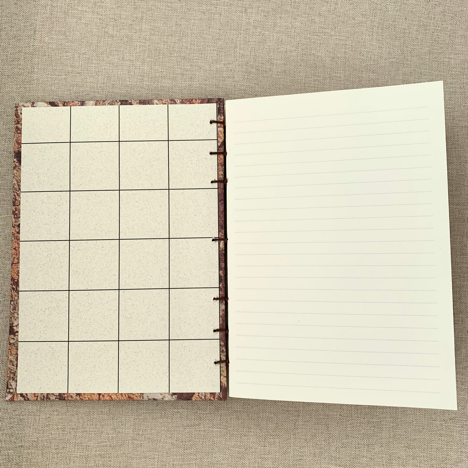 Dirt - Coptic Journal - A6 - 5mm Line Spacing - Coptic Binding - 4" x  by FP Journals