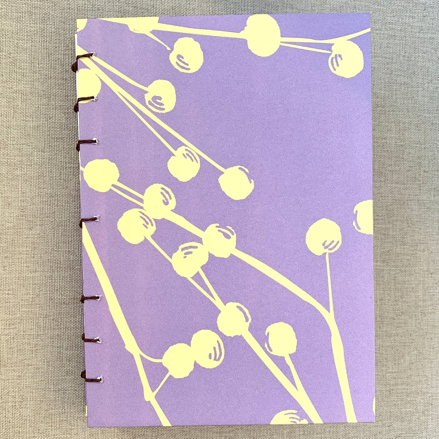 Purple Cherry Tree - A6 - Dot Grid - Coptic Bound - Fountain Pen Notebook - Handmade Journal