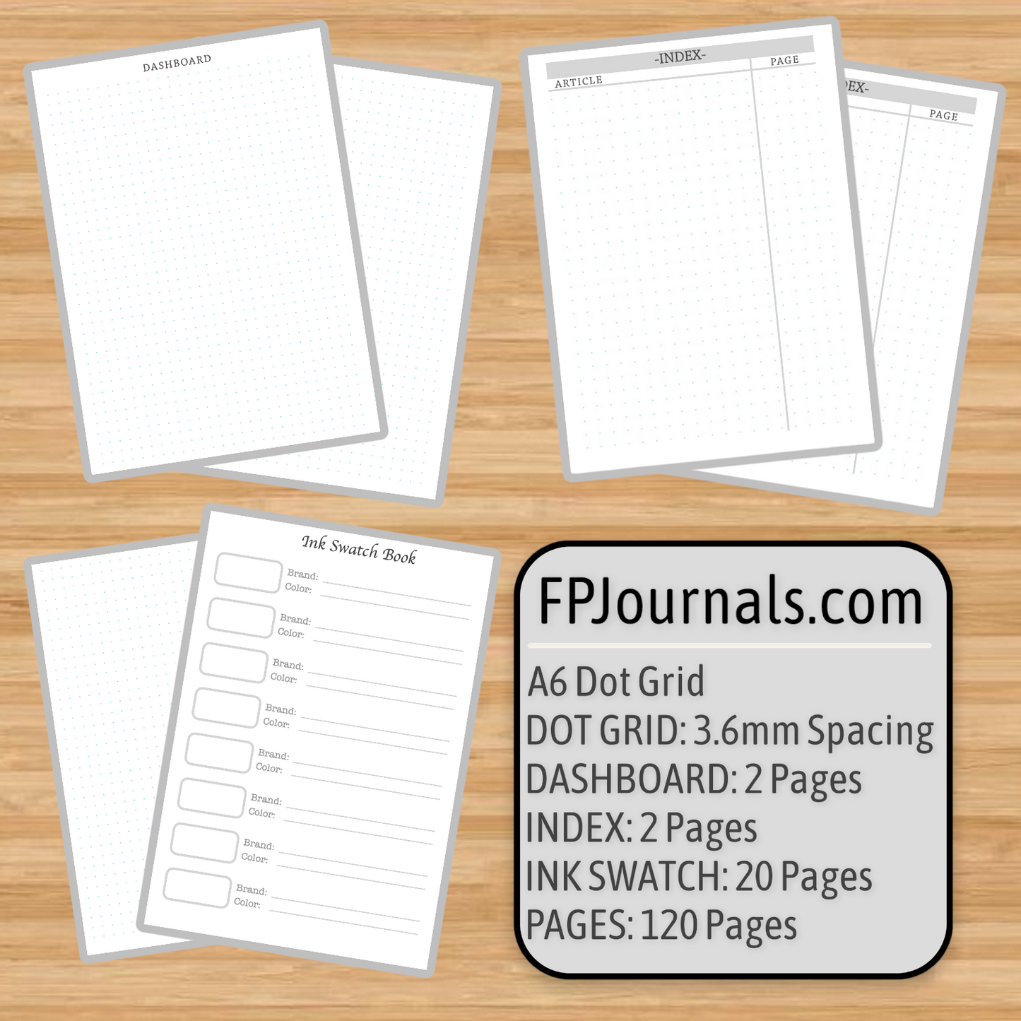 Thrift - A6 - Dot Grid - Coptic Bound - Fountain Pen Notebook - Handmade Journal