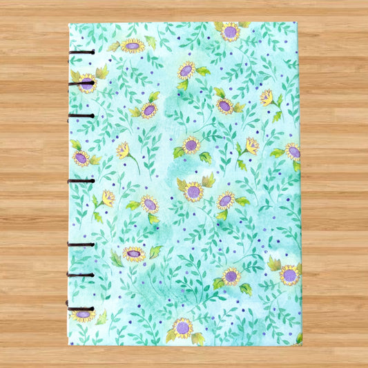 Sunflower Cottage - A6 - Dot Grid - Coptic Bound - Fountain Pen Notebook - Handmade Journal
