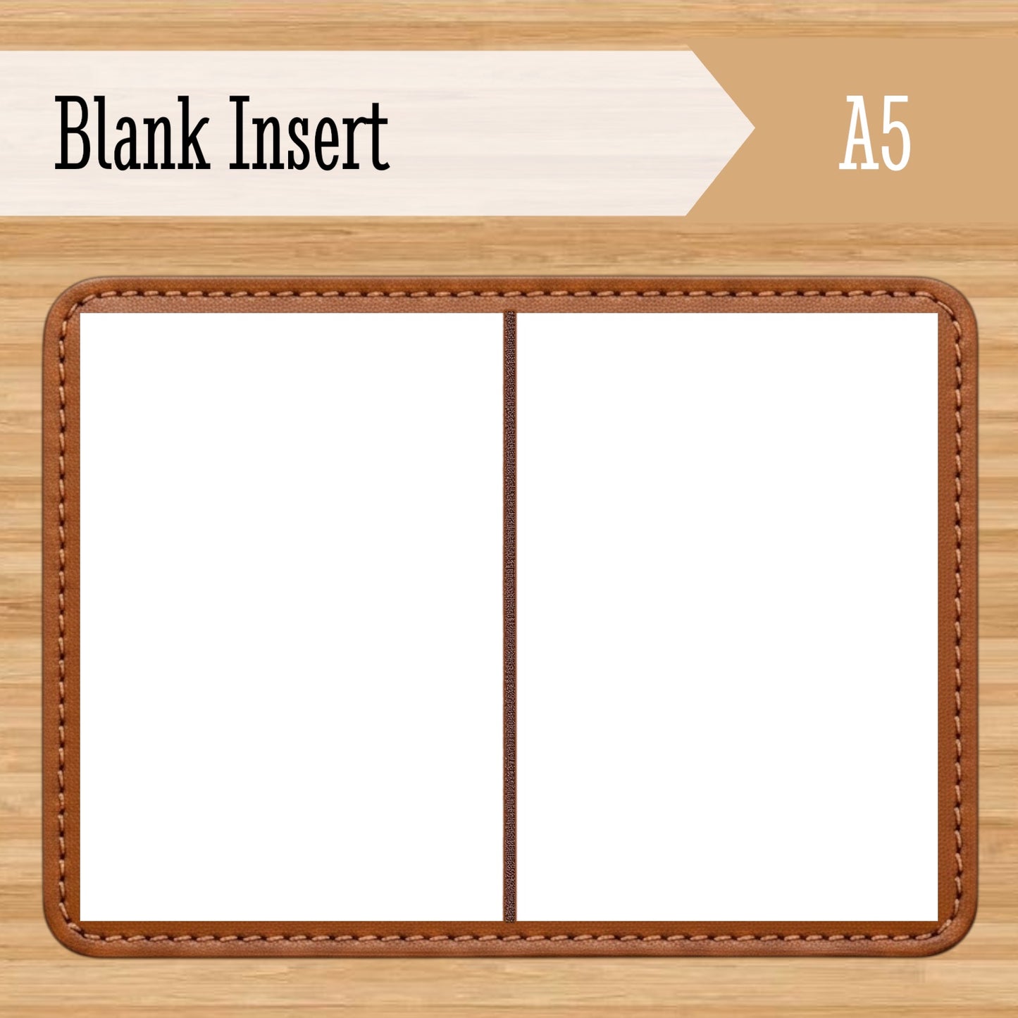A5 Blank Travelers Notebook Insert – Fountain Pen Friendly, Hand-Stitched Kraft Cover