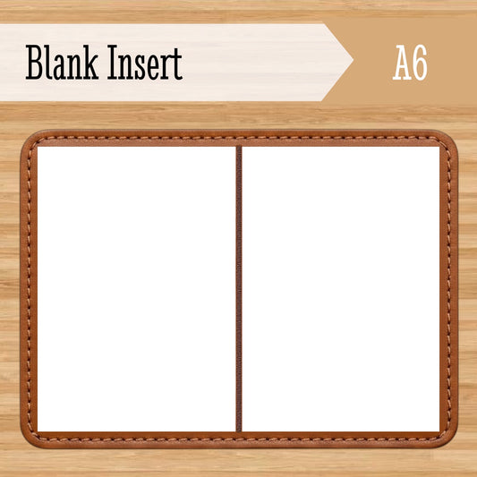 A6 Blank Travelers Notebook Insert - Fountain Pen Friendly, Hand-Stitched Kraft Cover
