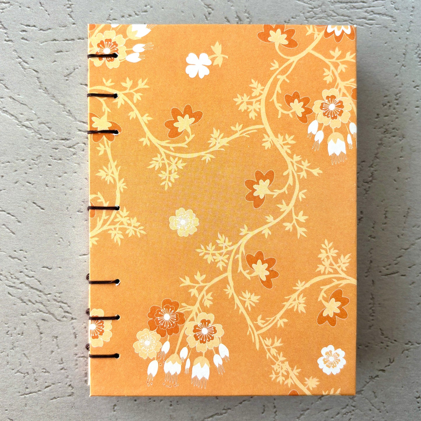 Orange Blossom - A6 - Lined - Coptic Bound - Fountain Pen Notebook - Handmade Journal