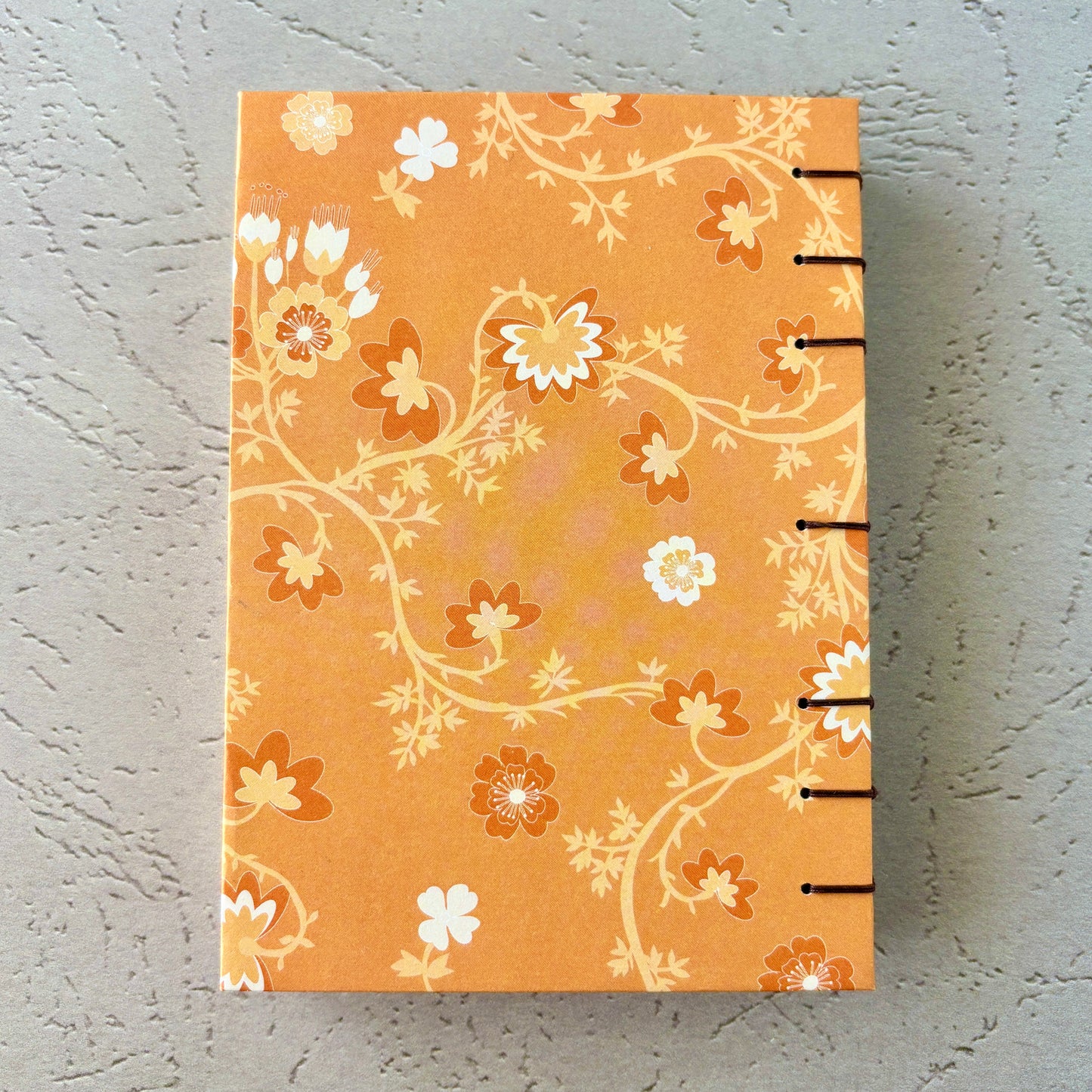 Orange Blossom - A6 - Lined - Coptic Bound - Fountain Pen Notebook - Handmade Journal