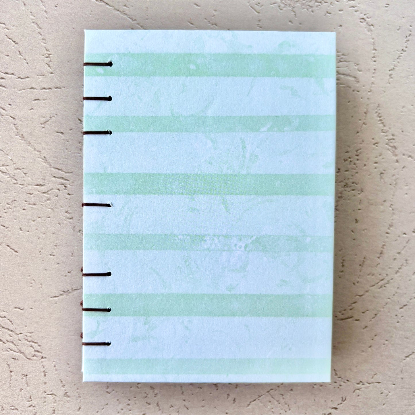 Misty Stripes - A6 - Dot Grid - Coptic Bound - Fountain Pen Notebook - Handmade Journal