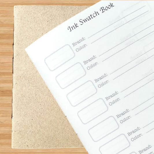 Ink Swatch Book Kraft Travelers Notebook Insert - A6 - Ink Log - Fountain Pen Friendly Notebook - Hand-Stitched Binding