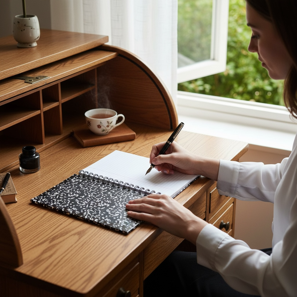 Marble Composition Book - A5 - Lined - Spiral Bound - Handmade Fountain Pen Notebook