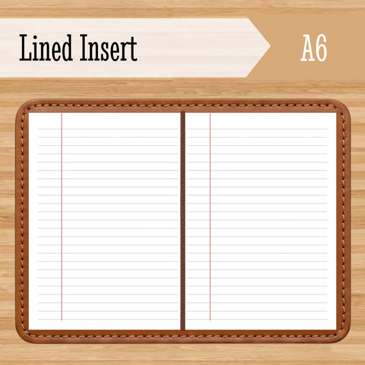 Composition Kraft Travelers Notebook Insert - A6 - Composition Ruled - Fountain Pen Friendly Notebook - Hand-Stitched Binding