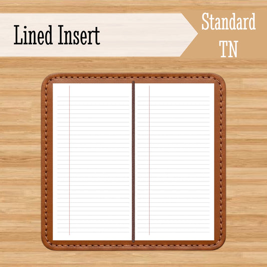Standard Composition Lined Travelers Notebook Insert - Fountain Pen Friendly, Hand-Stitched Kraft Cover