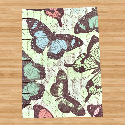 Butterfly Script - Coptic Journal - A6 - 4x6 Dot Grid - Bullet Journal by FP Journals