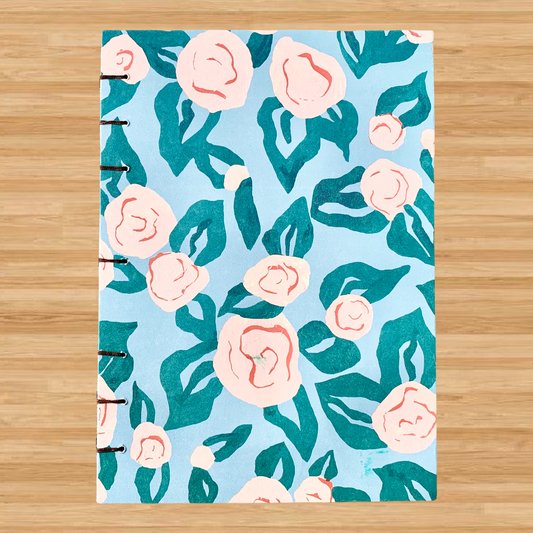 Light Rose - Coptic Journal - A6 - 4x6 Dot Grid - Bullet Journal - Pla by FP Journals