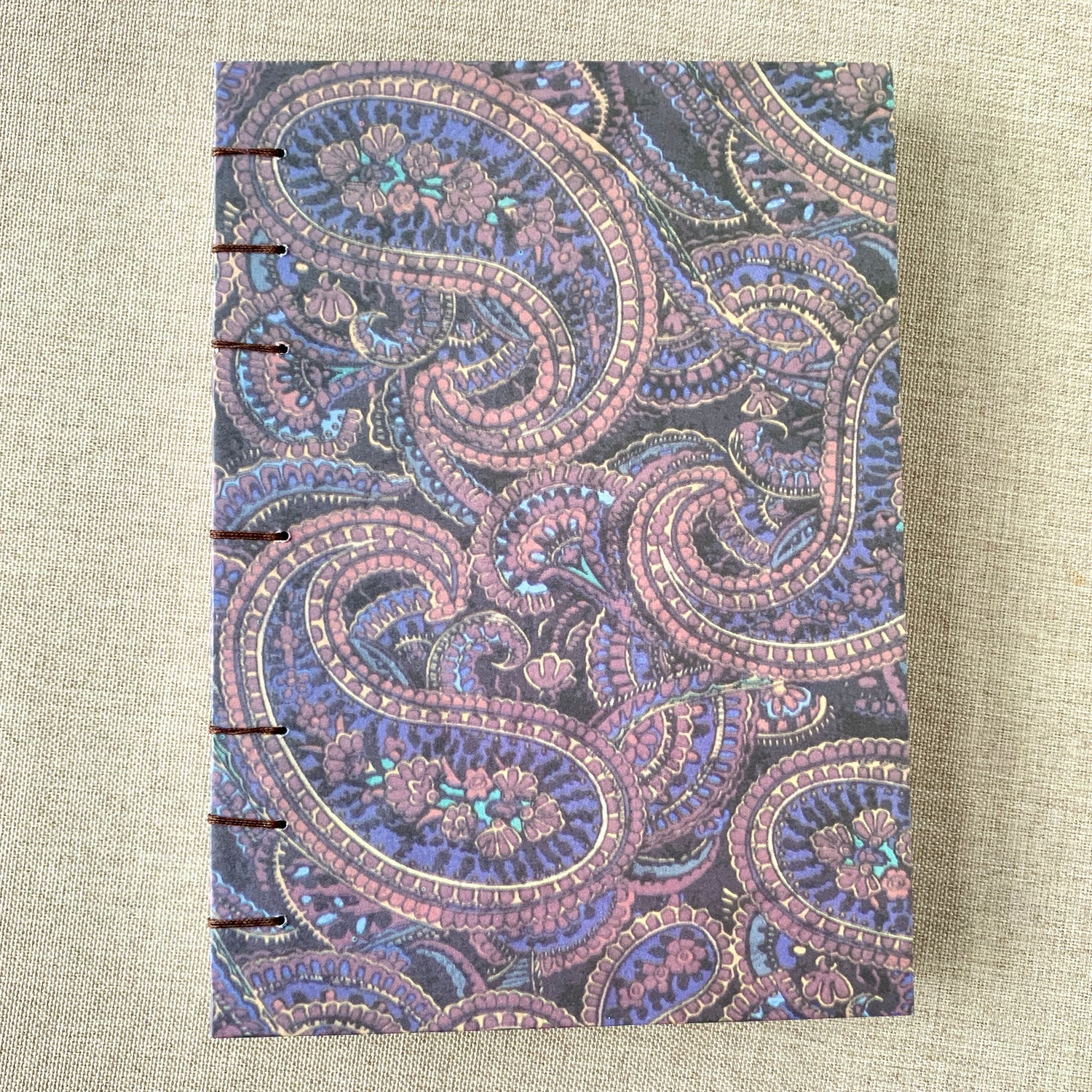 Mauve Paisley - Coptic Journal - A6 - 4x6 Dot Grid - Bullet Journal -  by FP Journals