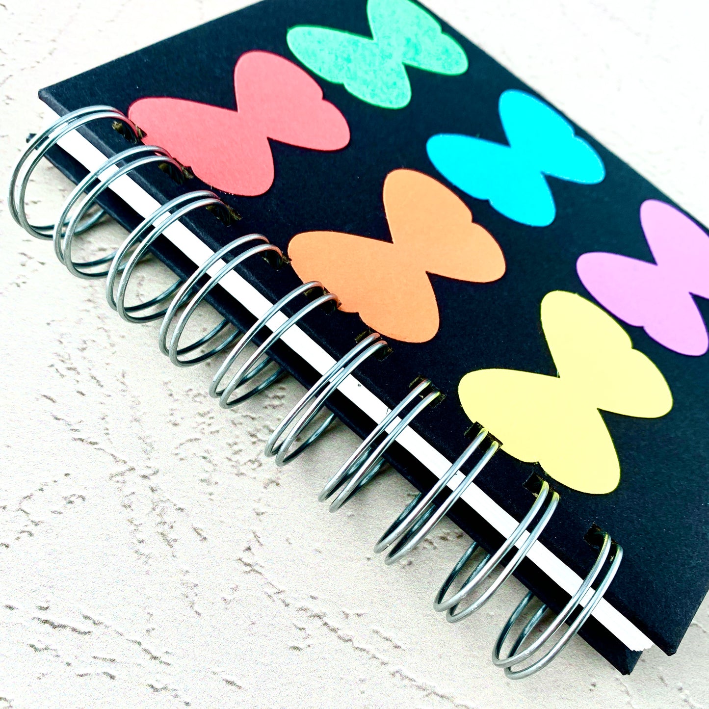 Butterfly Rainbow Pride - A6 - Lined - Spiral Bound - Fountain Pen Notebook - Handmade Journal