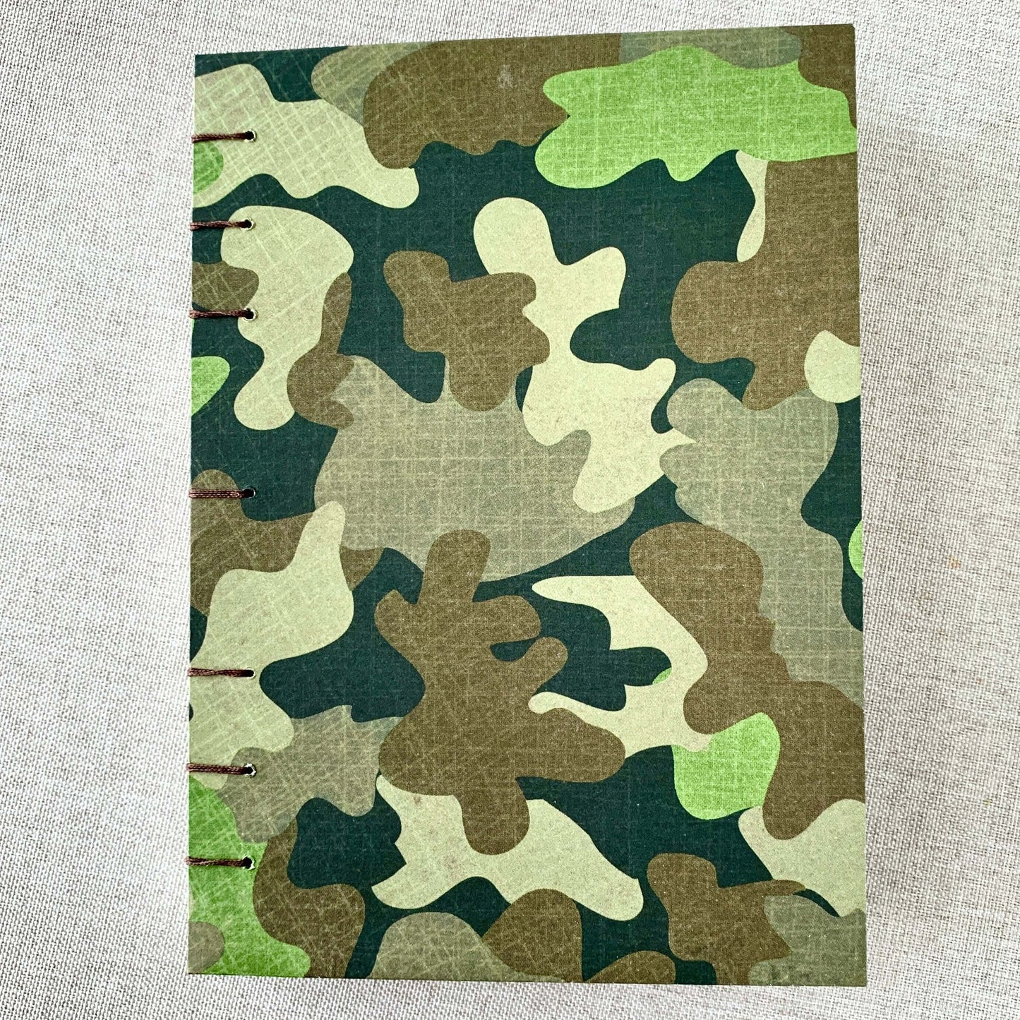 Camouflage - Coptic Journal - A6 - 4x6 Dot Grid - Bullet Journal - Pla by FP Journals