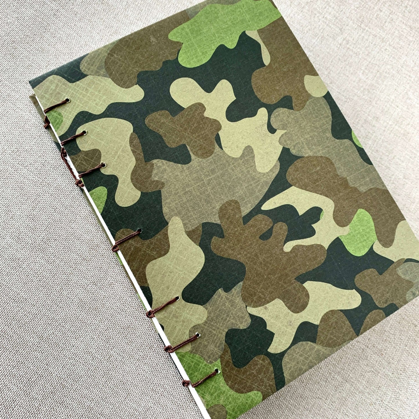 Camouflage - Coptic Journal - A6 - 4x6 Dot Grid - Bullet Journal - Pla by FP Journals