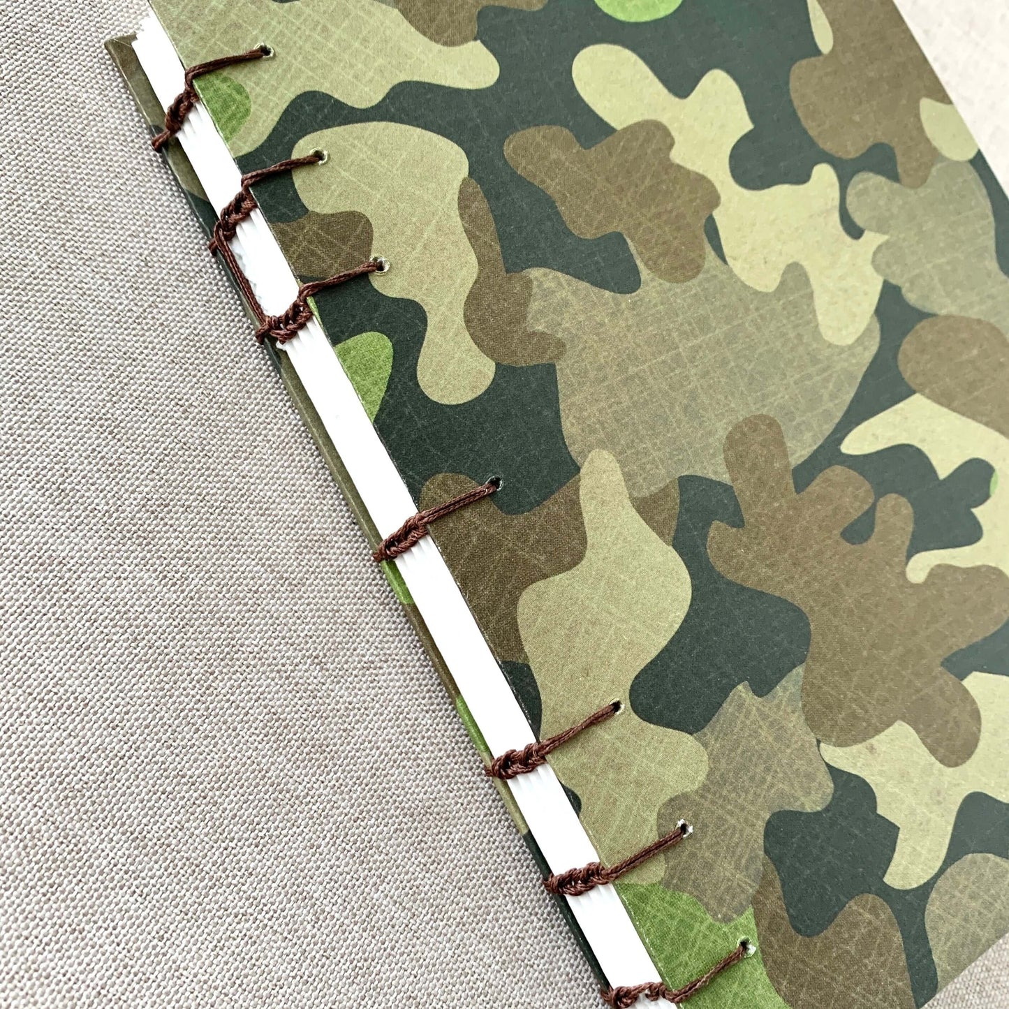 Camouflage - Coptic Journal - A6 - 4x6 Dot Grid - Bullet Journal - Pla by FP Journals