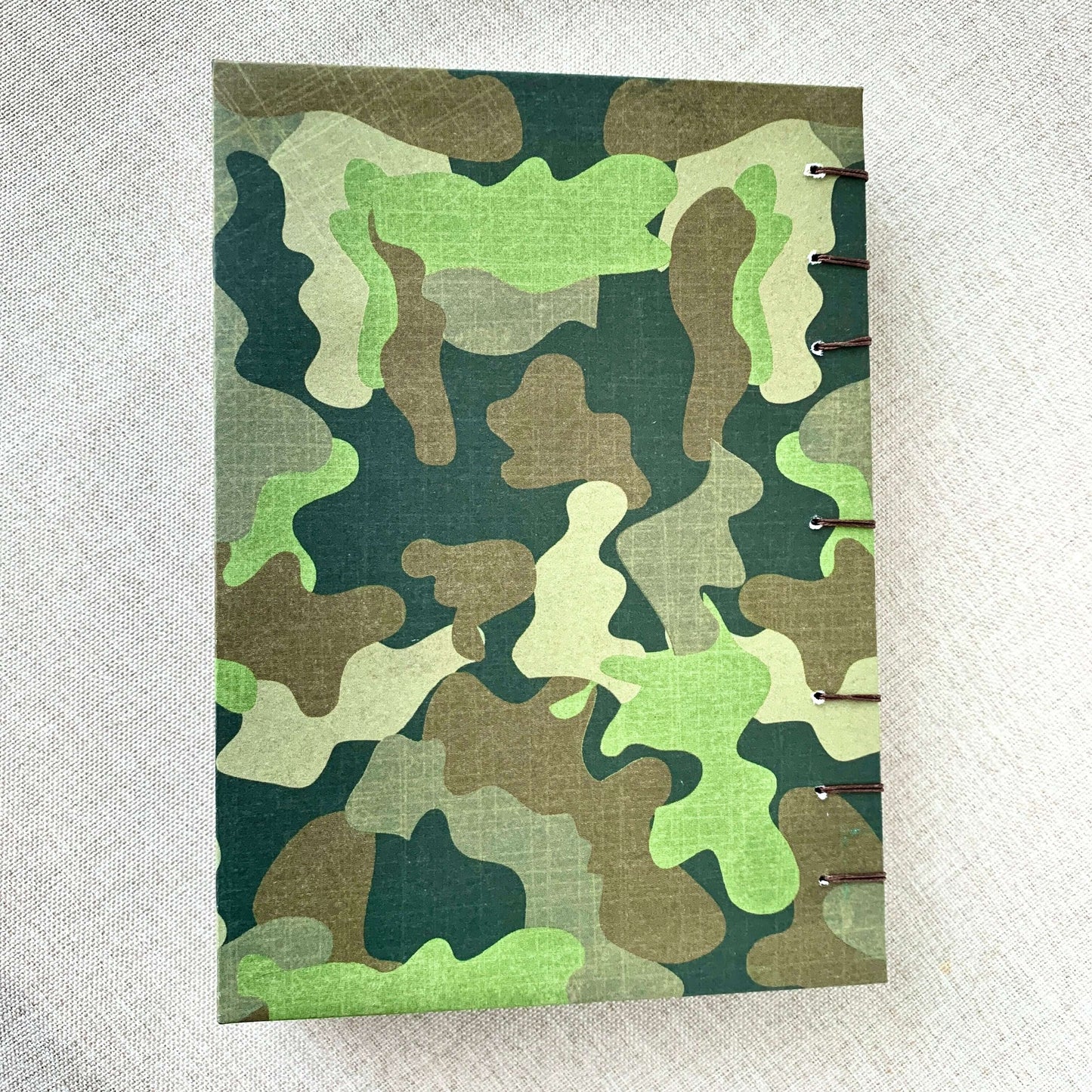 Camouflage - Coptic Journal - A6 - 4x6 Dot Grid - Bullet Journal - Pla by FP Journals