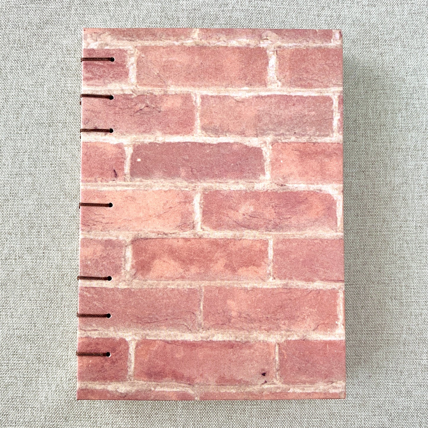 Red Brick Wall - A6 - Dot Grid - Coptic Bound - Fountain Pen Notebook - Handmade Journal