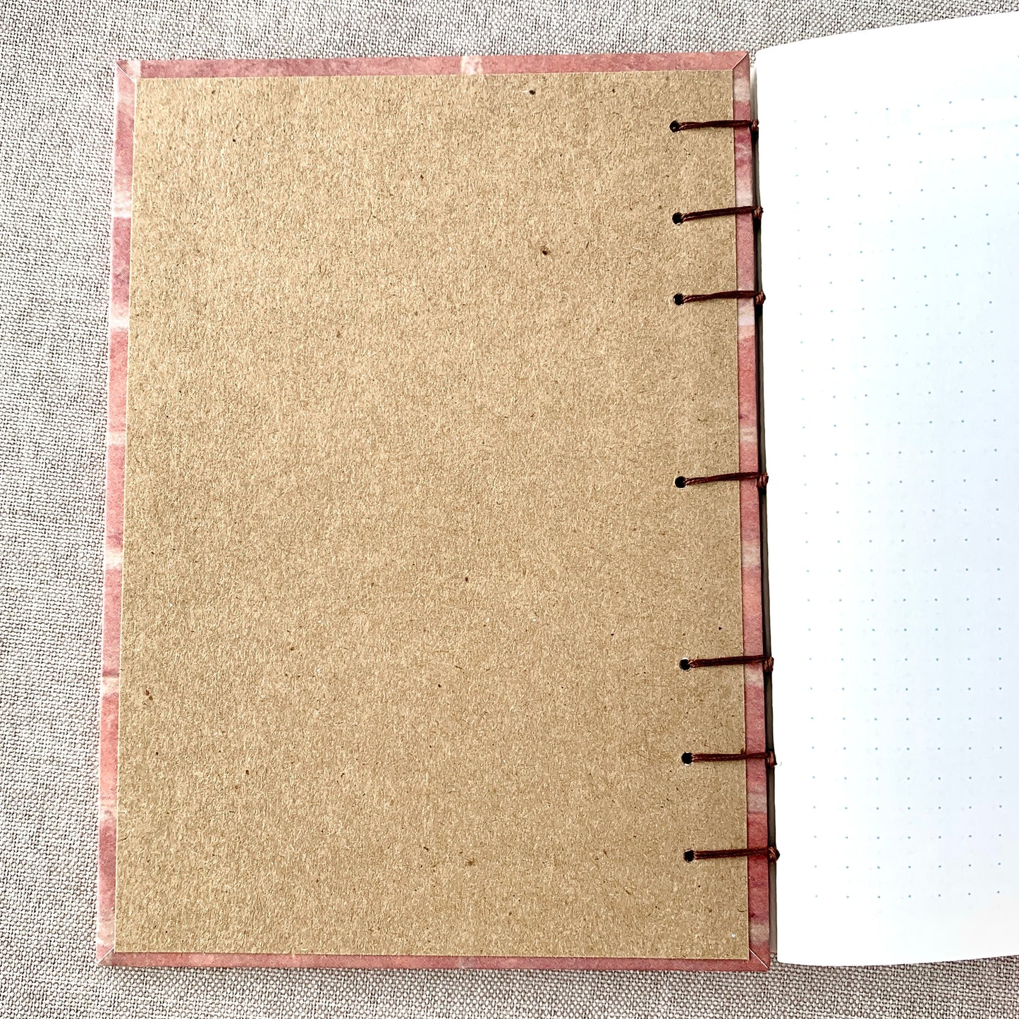 Red Brick Wall - A6 - Dot Grid - Coptic Bound - Fountain Pen Notebook - Handmade Journal