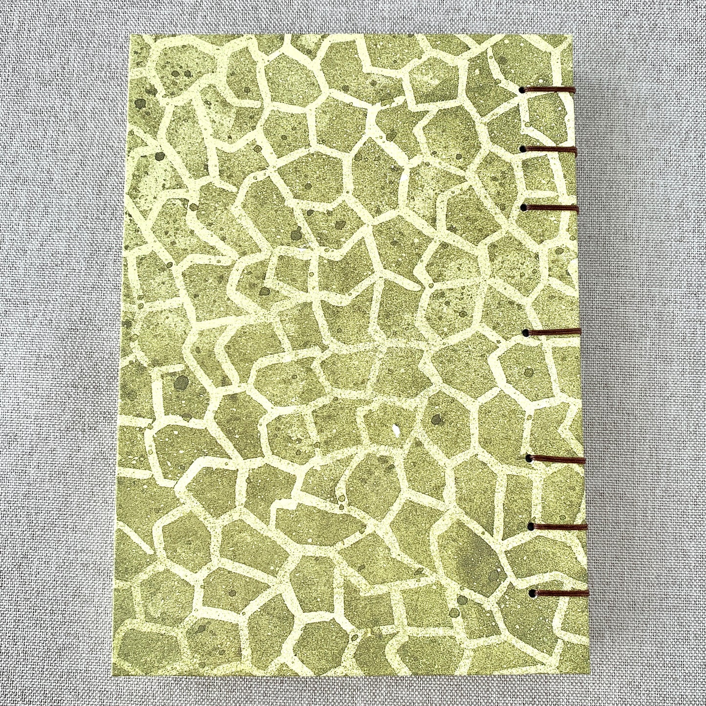Turtle Shell - A6 - Dot Grid - Coptic Bound - Fountain Pen Notebook - Handmade Journal