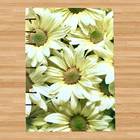 Sunflower Field - A6 - Dot Grid - Coptic Bound - Fountain Pen Notebook - Handmade Journal