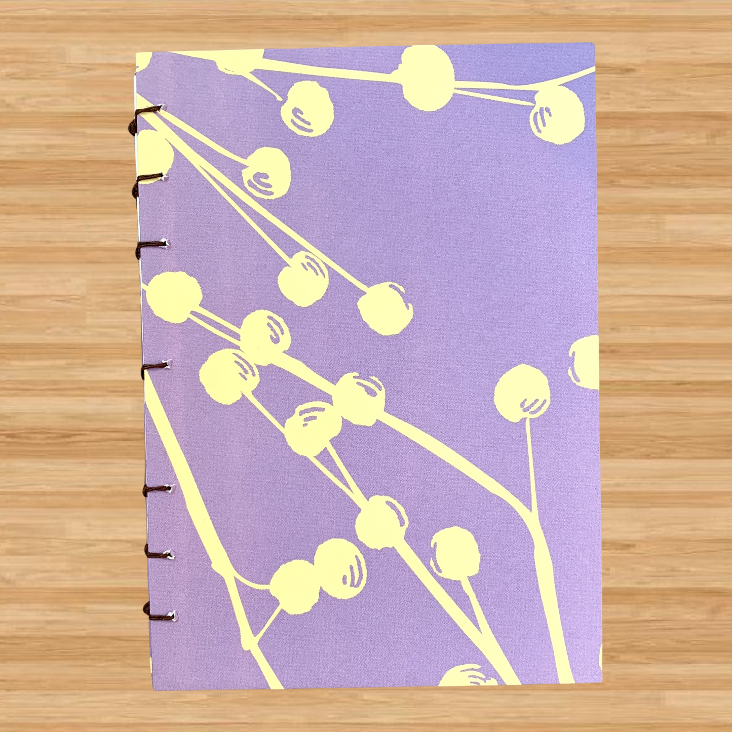 Purple Cherry Tree - A6 - Dot Grid - Coptic Bound - Fountain Pen Notebook - Handmade Journal