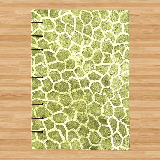 Turtle Shell - A6 - Dot Grid - Coptic Bound - Fountain Pen Notebook - Handmade Journal