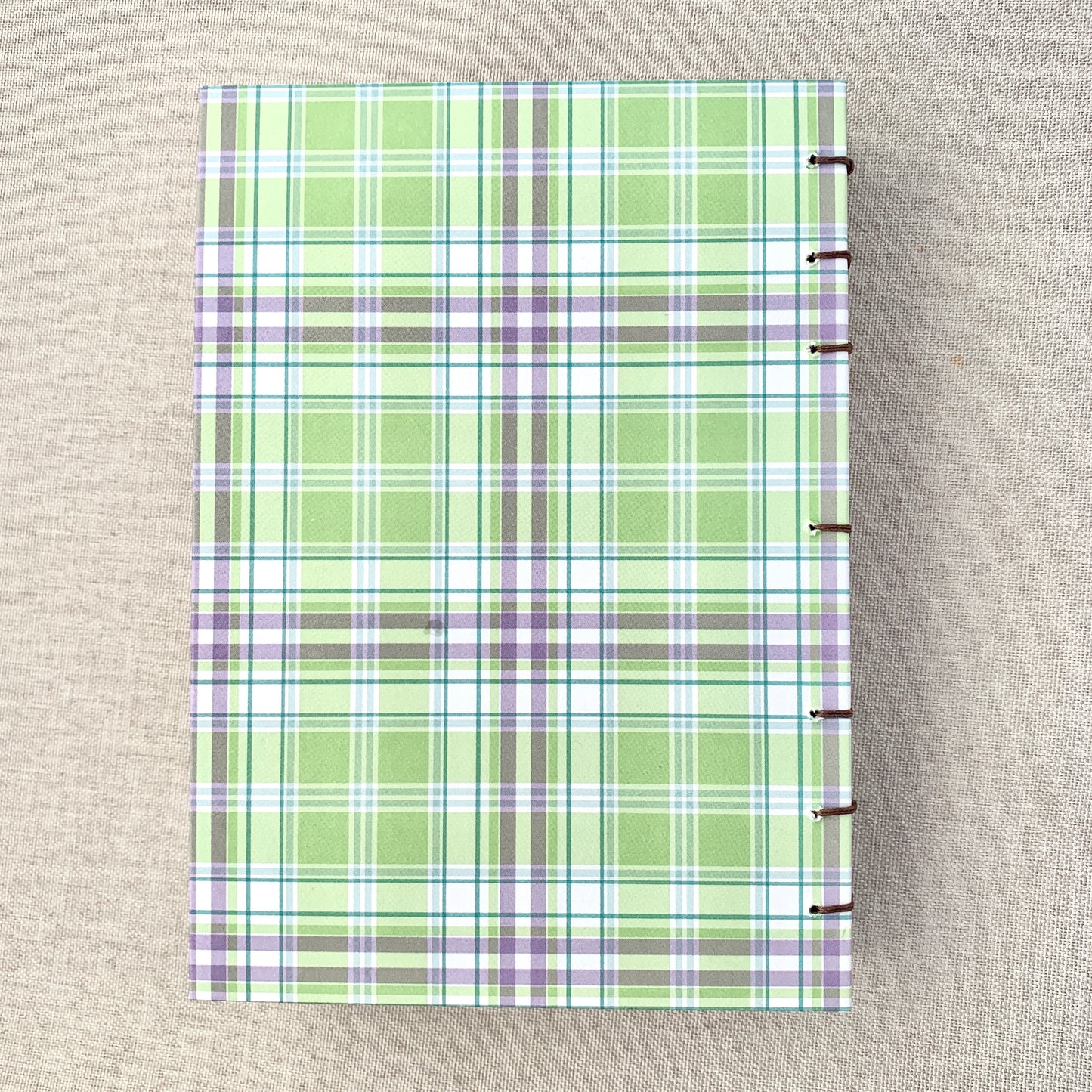Purple Green Plaid - Coptic Journal - A6 - 5mm Line Spacing - Coptic B by FP Journals