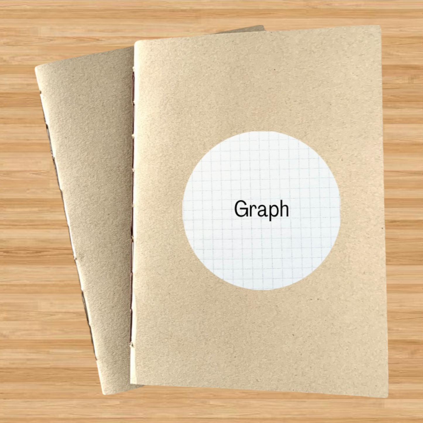 Graph Kraft Travelers Notebook Insert - A6 - Grid - Fountain Pen Friendly Notebook - Hand-Stitched Binding